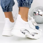 Női sportcipő platformmal 8233 Fehér » MeiShoes.ro