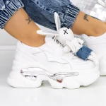 Női sportcipő platformmal 8233 Fehér » MeiShoes.ro