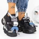 Női sportcipő platformmal 8233 Fekete » MeiShoes.ro