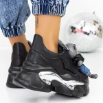 Női sportcipő platformmal 8233 Fekete » MeiShoes.ro