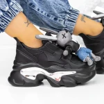 Női sportcipő platformmal 8233 Fekete » MeiShoes.ro