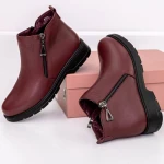 Tavaszi-őszi női csizma M7670 Burgundia » MeiShoes.ro