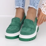 Női alkalmi cipő 3LE20 Zöld » MeiShoes.ro