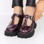 Női alkalmi cipő 3LE21 Burgundia » MeiShoes.ro