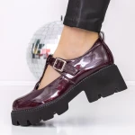 Női alkalmi cipő 3LE21 Burgundia » MeiShoes.ro