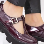 Női alkalmi cipő 3LE21 Burgundia » MeiShoes.ro