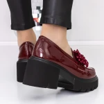 Női alkalmi cipő 3LE23 Burgundia » MeiShoes.ro