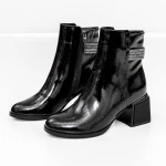 Vastag sarkú bokacsizma K577-37C Fekete » MeiShoes.ro