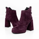 Vastag sarkú bokacsizma M03-05B Burgundia » MeiShoes.ro