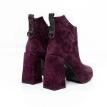 Vastag sarkú bokacsizma M03-05B Burgundia » MeiShoes.ro