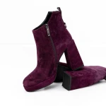 Vastag sarkú bokacsizma M03-05B Burgundia » MeiShoes.ro