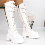 Női platform csizma 3WL22 Bézs » MeiShoes.ro