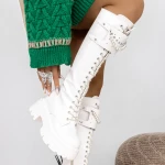 Női platform csizma 3WL22 Bézs » MeiShoes.ro