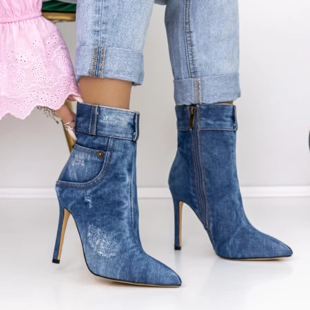 Vékony sarkú bokacsizma 3OU3 Kék » MeiShoes.ro