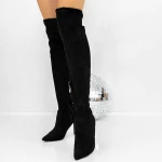 Női csizma sarkú 3XKK52 Fekete » MeiShoes.ro