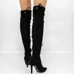 Női csizma sarkú 3XKK52 Fekete » MeiShoes.ro