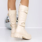 Női csizma alacsony talppal 3H6 Bézs » MeiShoes.ro