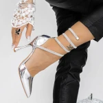 Stiletto cipő 3XKK60 Ezüst » MeiShoes.ro