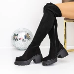 Női platform csizma 3KD12 Fekete » MeiShoes.ro