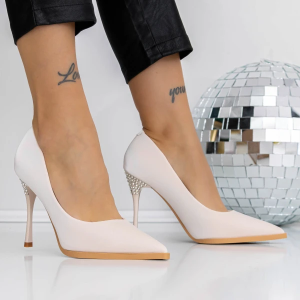 Stiletto cipő 3DC27 Bézs » MeiShoes.ro