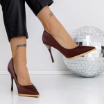 Stiletto cipő 3DC27 Burgundia » MeiShoes.ro