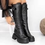 Női platform csizma 3WL18 Fekete » MeiShoes.ro