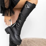 Női platform csizma 3WL18 Fekete » MeiShoes.ro