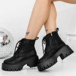 Tavaszi-őszi női csizma 3WL115 Fekete » MeiShoes.ro