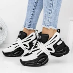 Női tornacipő 3WL78 Fekete-Fehér » MeiShoes.ro