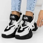 Női tornacipő 3WL78 Fekete-Fehér » MeiShoes.ro