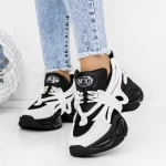 Női tornacipő 3WL78 Fekete-Fehér » MeiShoes.ro