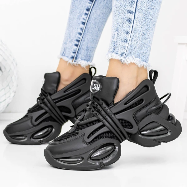 Női tornacipő 3WL78 Fekete » MeiShoes.ro