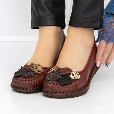 Női balerina cipő 6630 Piros » MeiShoes.ro