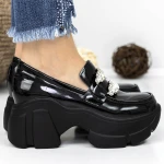 Platform cipő 3WL87 Fekete » MeiShoes.ro