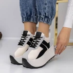 Női sportcipő platformmal 3WL121 Fehér » MeiShoes.ro