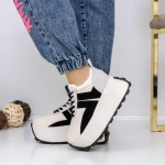 Női sportcipő platformmal 3WL121 Fehér » MeiShoes.ro