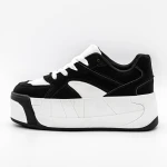 Női sportcipő platformmal 3XJ113 Fekete-Fehér » MeiShoes.ro