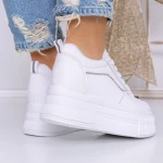 Női sportcipő platformmal 3WL166 Fehér » MeiShoes.ro