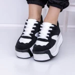 Női sportcipő platformmal 3XJ113 Fekete-Fehér » MeiShoes.ro