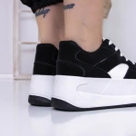 Női sportcipő platformmal 3XJ113 Fekete-Fehér » MeiShoes.ro