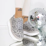 Női tornacipő 3WL198 Grey Leopard » MeiShoes.ro