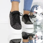 Női tornacipő 3B33 Fekete-Fehér » MeiShoes.ro