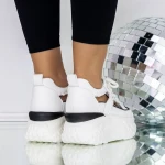 Női sportcipő platformmal 3WL100 Fehér » MeiShoes.ro