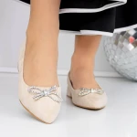 Női balerina cipő 3LE33 Bézs » MeiShoes.ro