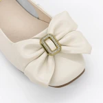 Női balerina cipő 90619 Krém » MeiShoes.ro