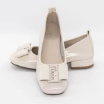 Női balerina cipő D275 Krém » MeiShoes.ro