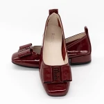 Női balerina cipő D275 Burgundia » MeiShoes.ro