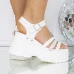 Női platform szandál 3WL206 Fehér » MeiShoes.ro
