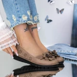 Női balerina cipő AA27 Cameo/Barna » MeiShoes.ro