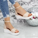 Női platform szandál 2PT3 Bézs » MeiShoes.ro